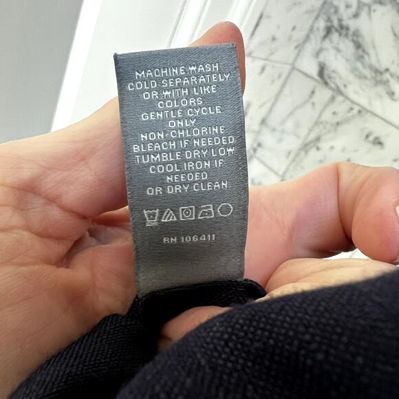 Neiman Marcus Linen Navy Blue Dress Asymmetrical Hem Maxi Medium - Picture 8 of 8